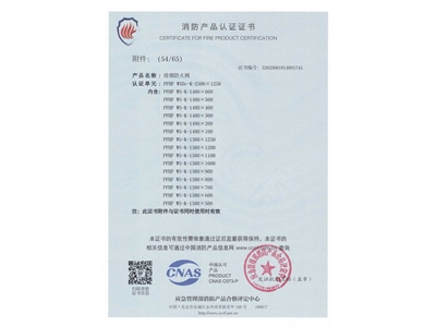 排煙防（fáng）火閥3C證書  2500x1250-55